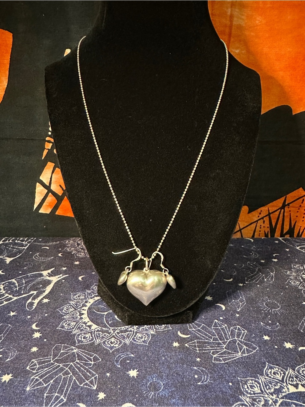 Sterling Silver Heart Pendant Necklace in Silver